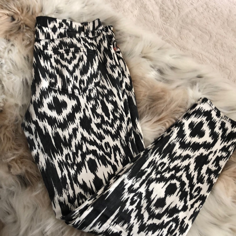 Black & white patterned denim